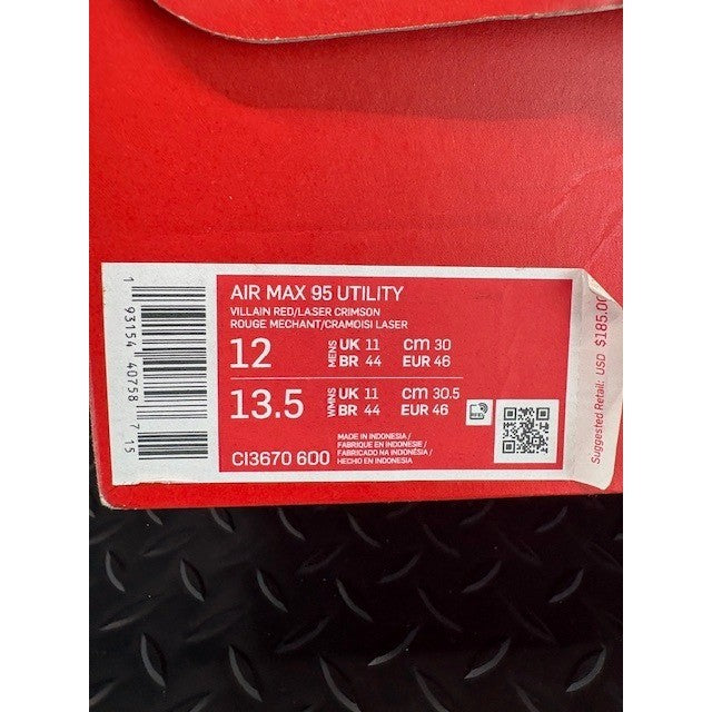 Nike Air Max 95 Utility Villian Red Laser Crimson CI3670-600 Mens sneakers sz 1210