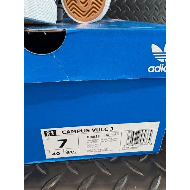 Adidas Originals Campus Vulc J Black White Gum IH8038 Mens sneakers size 77