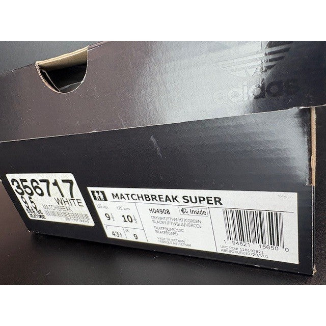 Adidas Matchbreak Super White College Green Skateboarding Sneakers Mens Size 9.57