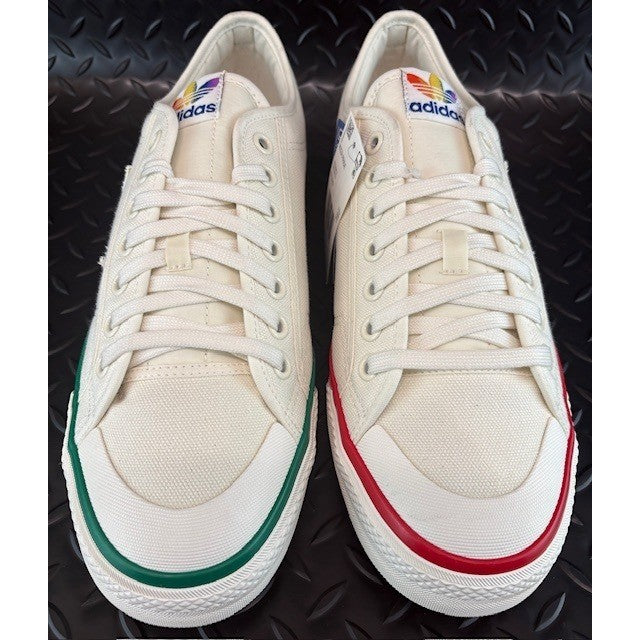 Adidas Nizza Pride Cream Rainbow Canvas EF2319 Mens sneakers size 125