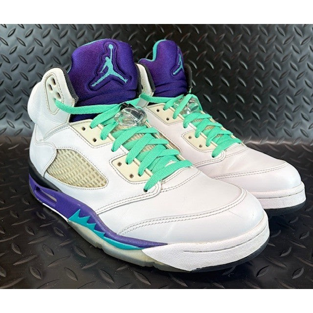 Jordan 5 Retro Grape White Purple Teal 136027-108 Mens sneaker size 101