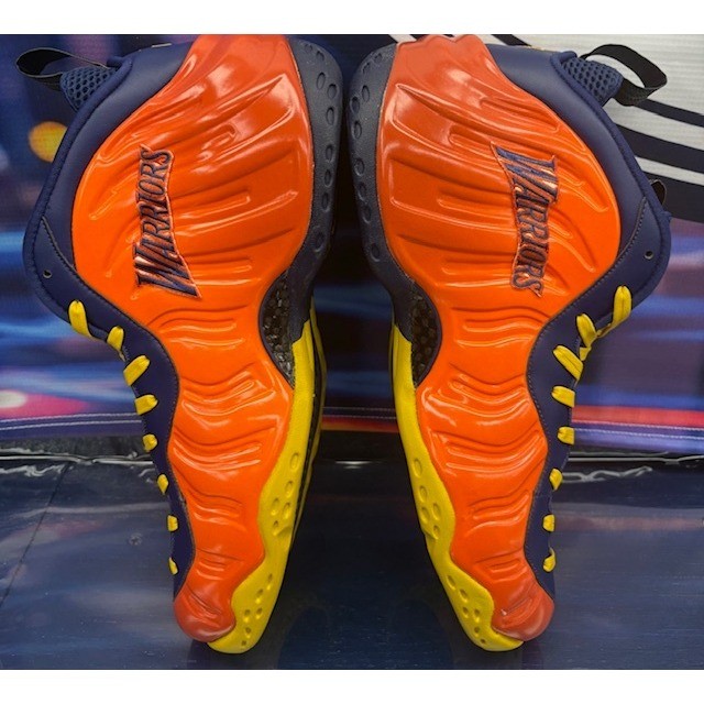 Custom Foamposites 5 of 68 pairs Navy Blue Orange Warriors Mens sneakers size 145