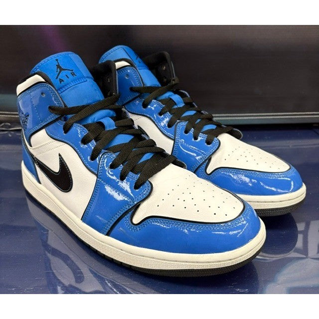 Jordan 1 Mid Signal Blue Patent Leather (2020) DD6834-402 Mens sneakers size 121