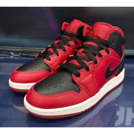 Jordan 1 Mid Reverse Bred Grade School (2021) 554725-660 Youth sneakers size 5Y0