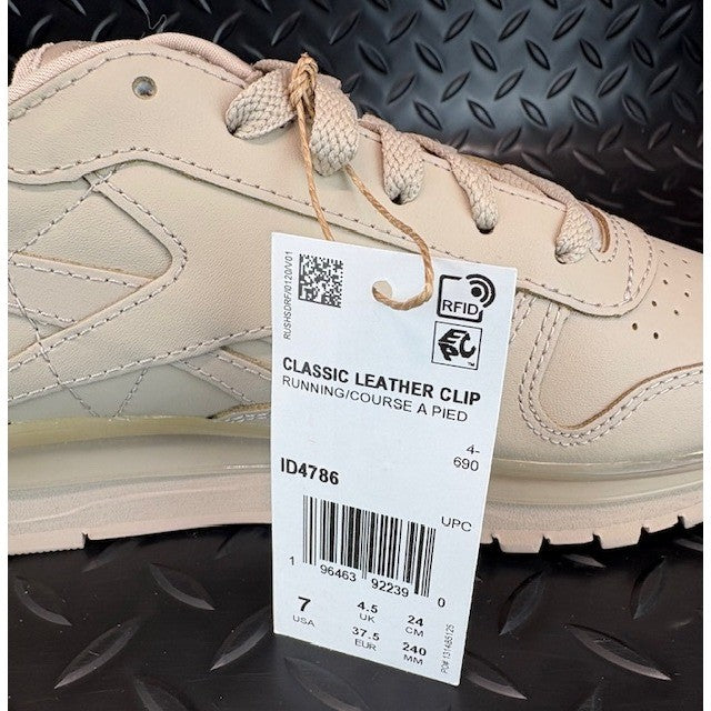 Reebok Classic Leather Clip Light Brown Tan ID4786 Womens sneakers size 77
