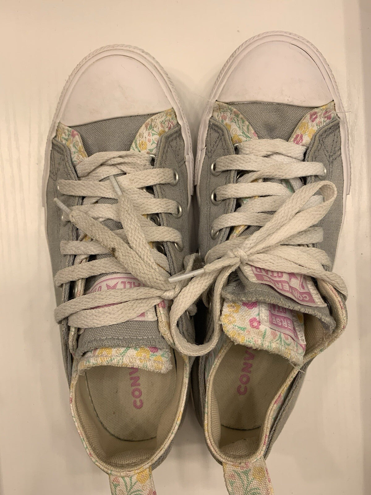 Converse Floral Gray Size 3 Women Girls Casual Low Top12