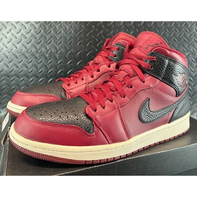 Nike Air Jordan 1 Mid Team Red Black White 554724-601 Mens sneakers size 110