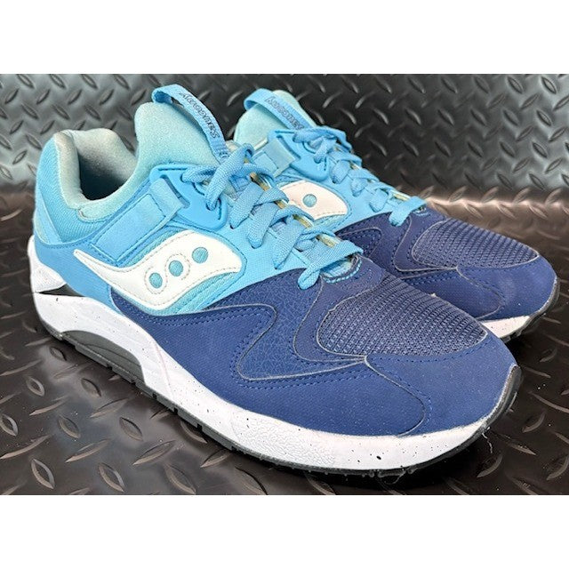 Saucony Grid 9000 Navy Light Blue Mens athletic suede sneakers size 91