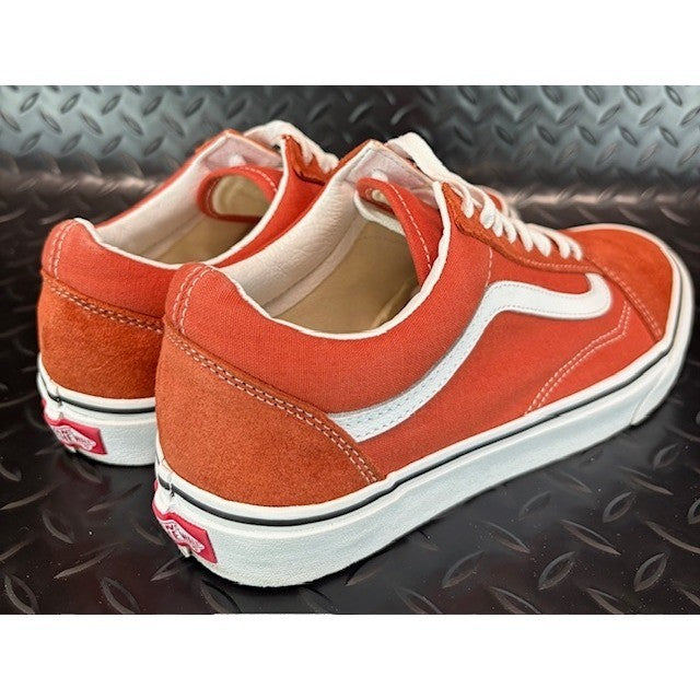 Vans Old Skool Dark Orange Burnt Ochre Suede Canvas Sneakers Mens size 9.53