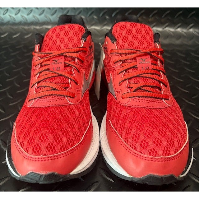 Mizuno Wave Rider 18 Red Black Running Shoes Sneakers Womens size 64