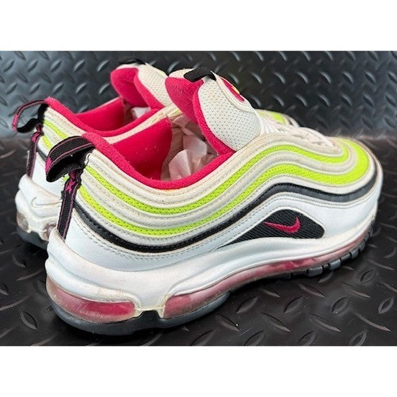 Nike Air Max 97 White Black Volt Rush Pink CI9871-100 Mens sneakers size 9.52