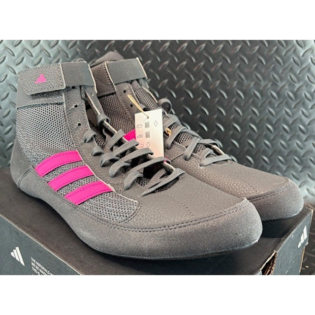 Adidas HVC Grey Pink Wrestling Shoes HP6870 Mens sneakers size 11.51