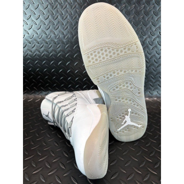 Jordan Prime Flight Prem White Cool Wolf Grey 648723-100 Mens sneakers size 10.57