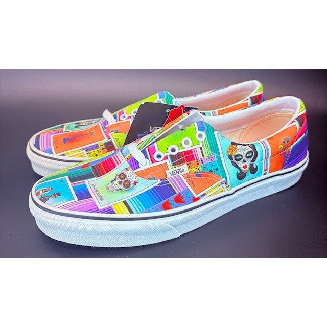 Vans Era La Loteria Day of the Dead Low Tops Sneakers White Mens size 11.50