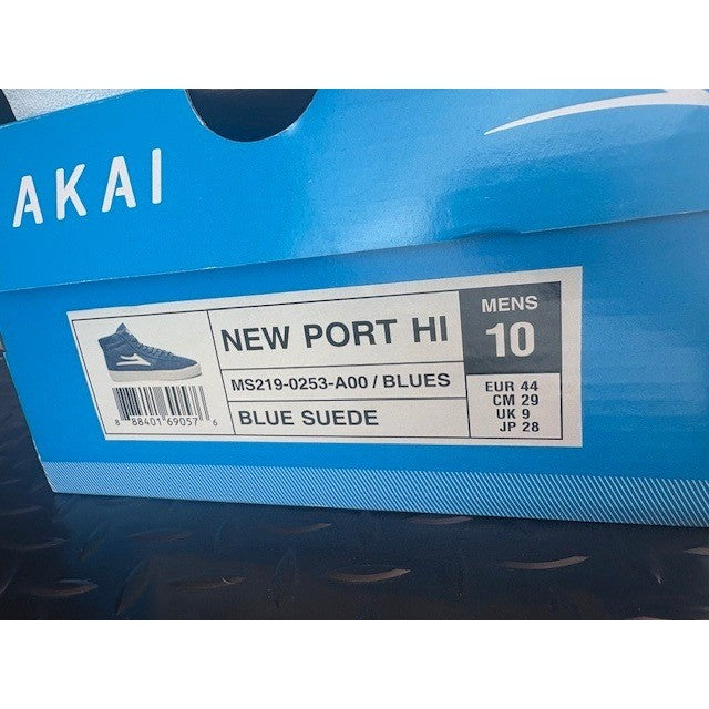 Lakai New Port Hi Blue Suede Skateboarding Sneakers Mens Size 10 MS219-0253-A008