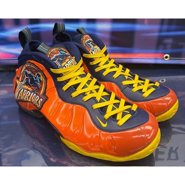 Custom Foamposites 5 of 68 pairs Navy Blue Orange Warriors Mens sneakers size 141