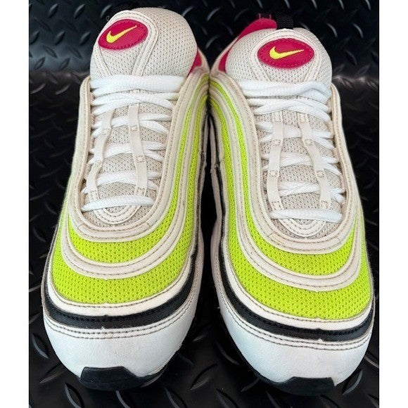 Nike Air Max 97 White Black Volt Rush Pink CI9871-100 Mens sneakers size 9.54