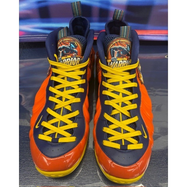 Custom Foamposites 5 of 68 pairs Navy Blue Orange Warriors Mens sneakers size 144