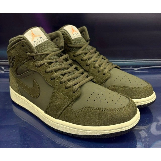 Jordan 1 Mid Olive Canvas (2018) BQ6579-300 mens sneakers size 9.51