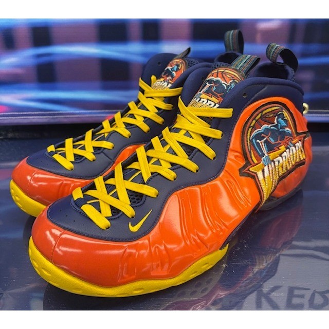 Custom Foamposites 5 of 68 pairs Navy Blue Orange Warriors Mens sneakers size 140