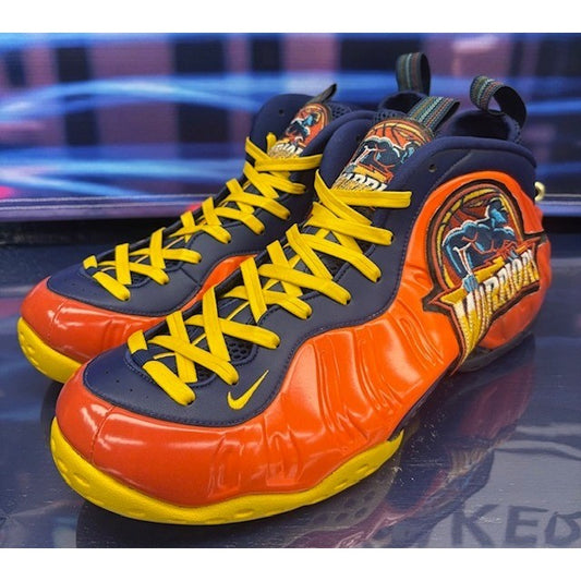 Custom Foamposites 5 of 68 pairs Navy Blue Orange Warriors Mens sneakers size 140