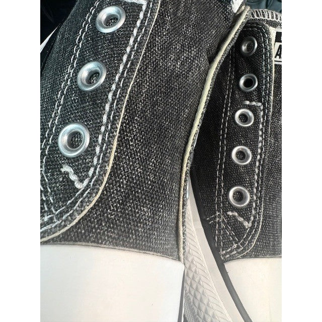Converse All Star Gray Wash Canvas Slip On Sneakers Shoes Womens size 65