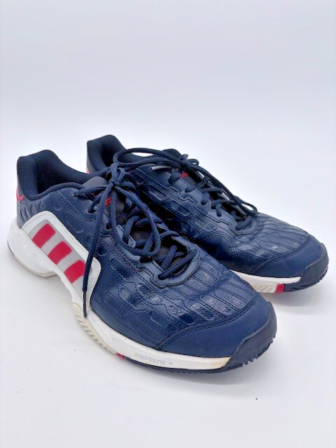 Mens size 10.5 Adidas Adriprene sneakers PYV702001 blue with red stripes1