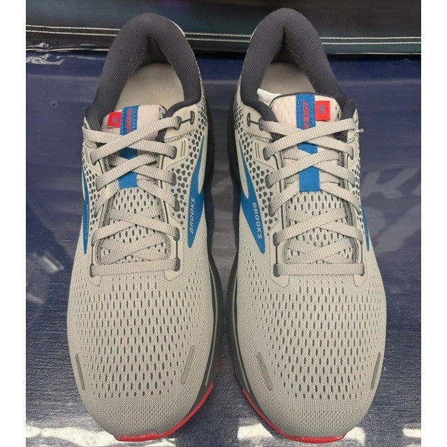 Brooks Ghost 14 Light Grey Blue Red (2021) 1103691D078 Mens sneakers size 11.54