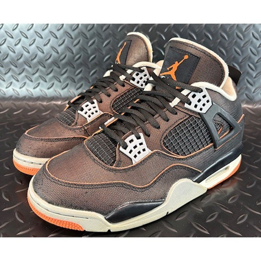 Jordan 4 Retro Starfish CW7183-100 Womens black orange sneakers size 7.50