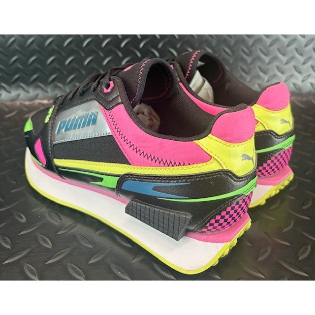 Puma Mile Rider Sunny Getaway Black Green Pink 373443-02 Womens sneakers size 83