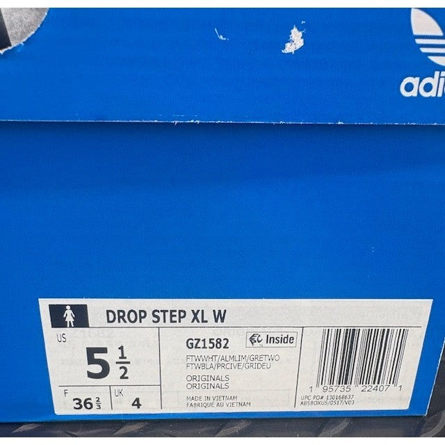 Adidas Drop Step XL White Lime Grey GZ1582 Womens Athletic Sneaker size 5.57