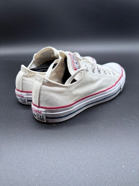 Converse Chuck Taylor All Star Low Optic White Mens size 5.5 beige canvas red2