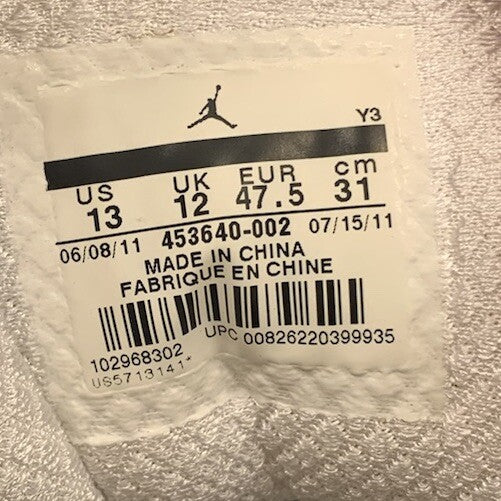 Nike Air Jordan 2011 Fly Wire Size 13 Men's Sneakers Basketball Black White6