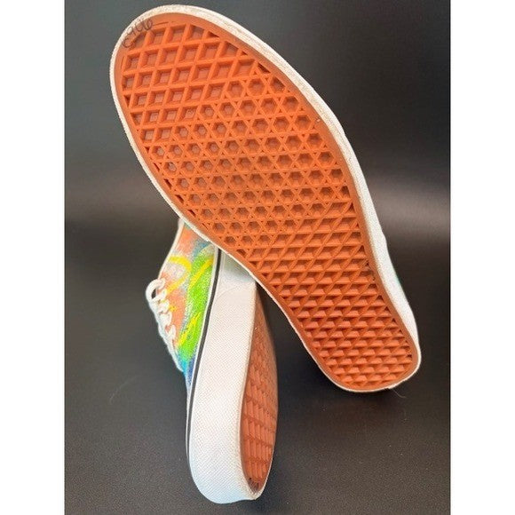 Vans Authentic Multi Color Splatter Paint Canvas Low Top Sneakers Mens size 106