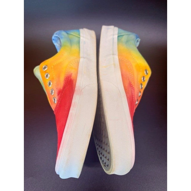 Vans Era Rainbow Tie Dye Canvas Skate Sneakers Shoes Hand Made Mens size 10.55