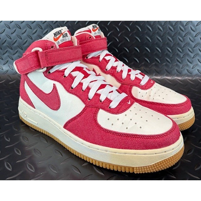 Nike Air Force 1 Mid Red Denim White 315123-607 Mens sneakers size 91