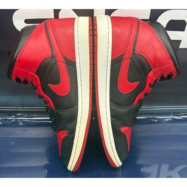 Jordan 1 Mid Banned Black Red (2020) 554724-074 Mens sneakers size 8.55