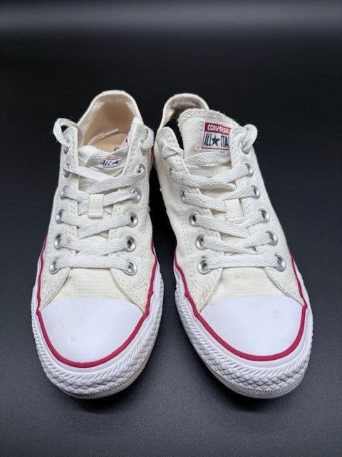 Converse Chuck Taylor All Star Low Optic White Mens size 5.5 beige canvas red4