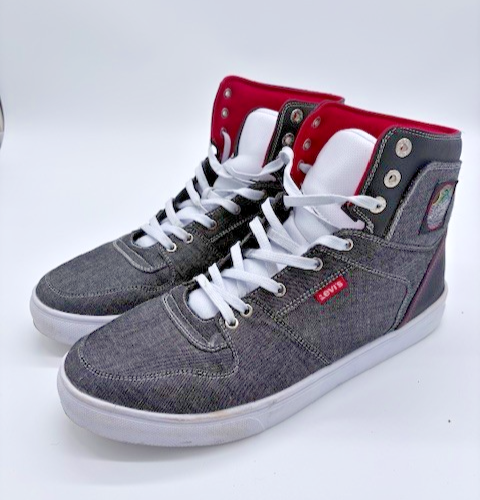 Mens size 13 Levi Strauss Black Denim sneakers shoes San Francisco high tops0