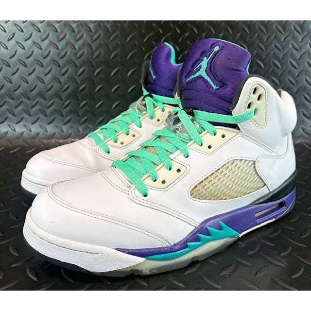 Jordan 5 Retro Grape White Purple Teal 136027-108 Mens sneaker size 100