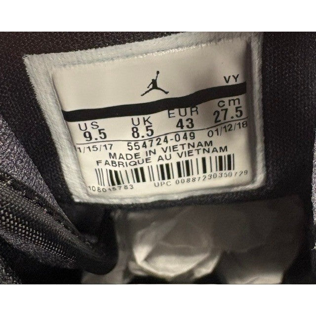 Jordan 1 Mid Black White (2018) 554724-049 Mens sneakers size 9.57