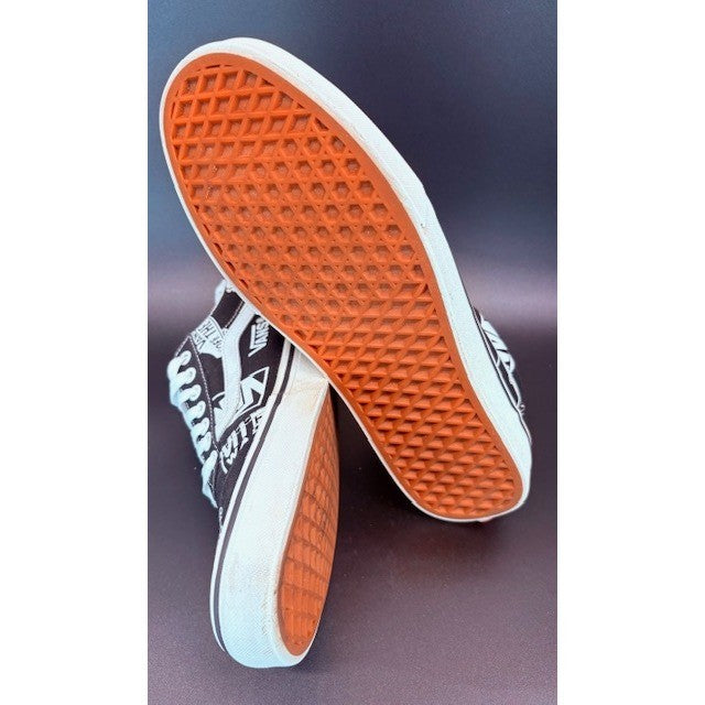 Vans Ward Low Top Sneakers Black White Logo Canvas Skate Shoes Mens size 10.56