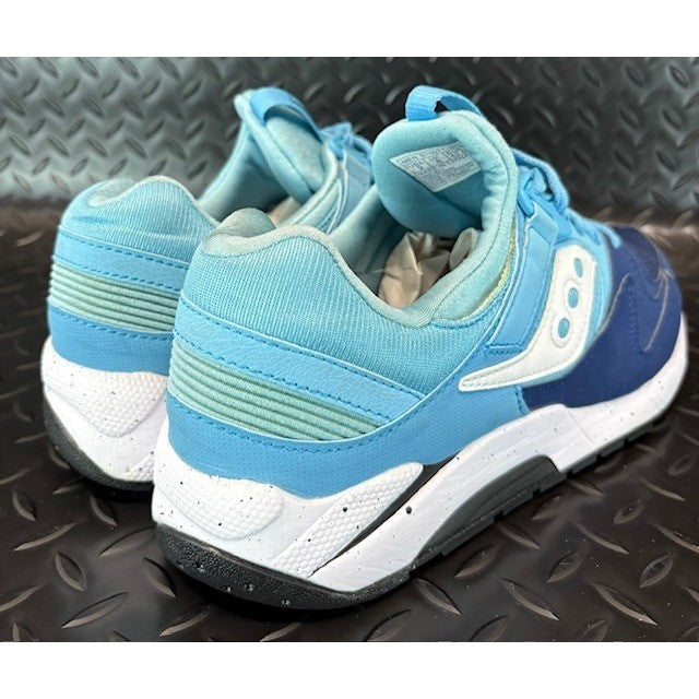 Saucony Grid 9000 Navy Light Blue Mens athletic suede sneakers size 92