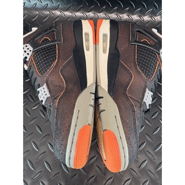 Jordan 4 Retro Starfish CW7183-100 Womens black orange sneakers size 7.56