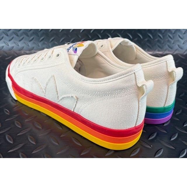 Adidas Nizza Pride Cream Rainbow Canvas EF2319 Mens sneakers size 124