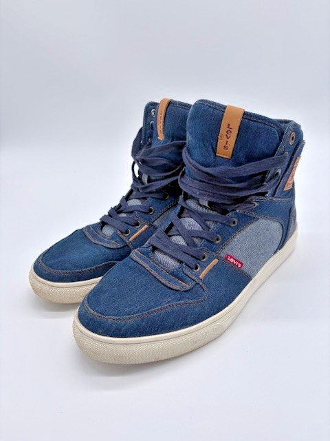 Mens size 13 Levi 501 Strauss Blue Denim sneakers shoes San Francisco high tops0