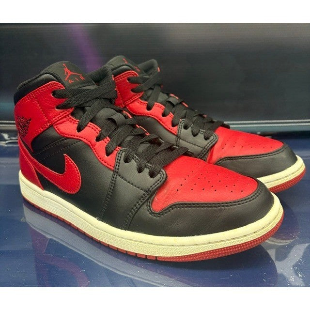 Jordan 1 Mid Banned Black Red (2020) 554724-074 Mens sneakers size 8.51
