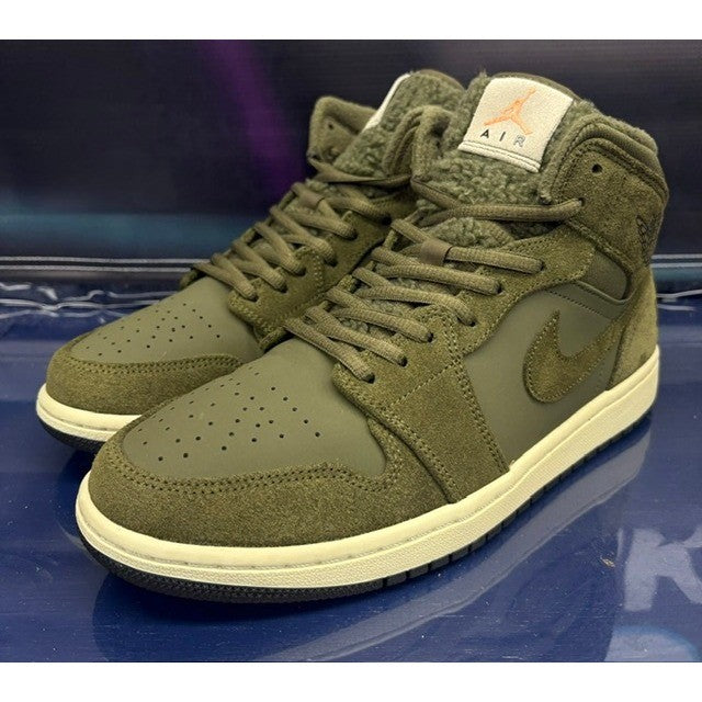 Jordan 1 Mid Olive Canvas (2018) BQ6579-300 mens sneakers size 9.50