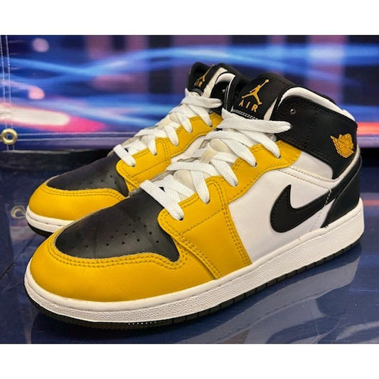 Jordan 1 Mid Yellow Ochre Grade School (2023) DQ8423-701 Kids sneakers size 7Y0