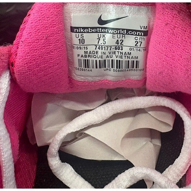 Nike Flex Experience RN4 Black Pink White 749177-603 Womens sneakers size 107